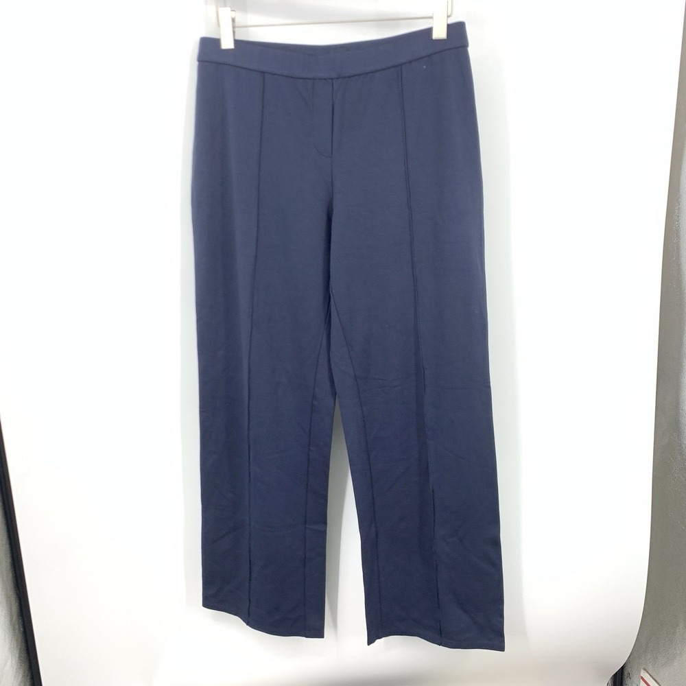 J Jill Wearever Collection Women Size Large Tall LT Pants‎ Blue Wide Leg Pull On